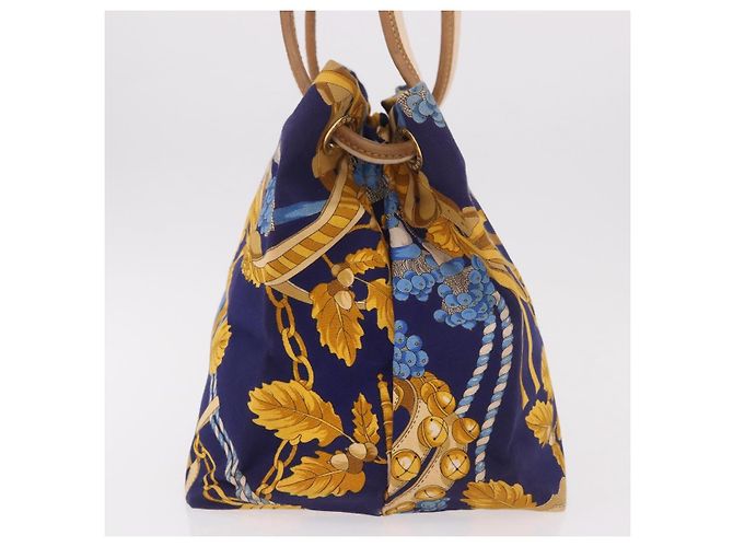 Borsa a tracolla LOEWE Canvas Blue Gold Auth bs35981A D'oro - vista 4