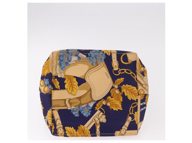 Borsa a tracolla LOEWE Canvas Blue Gold Auth bs35981A D'oro - vista 5