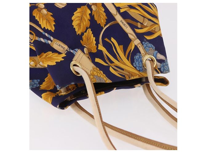 Borsa a tracolla LOEWE Canvas Blue Gold Auth bs35981A D'oro - vista 6