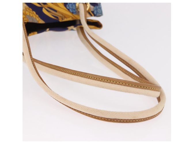 Borsa a tracolla LOEWE Canvas Blue Gold Auth bs35981A D'oro - vista 7