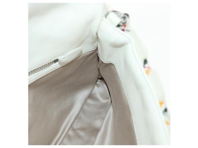 Borsa a Spalla con Catena Miu Miu in Pelliccia Bianco Argento Auth 190605M - vista 23