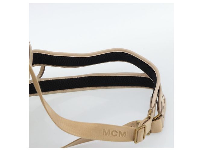 MCM Vicetos Logogram Rucksack PVC Beige Gold Auth gh2219 Golden - Ansicht 10