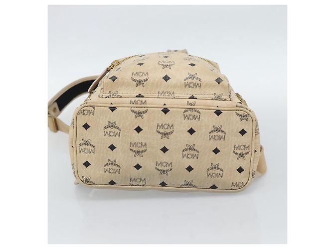MCM Vicetos Logogram Rucksack PVC Beige Gold Auth gh2219 Golden - Ansicht 11