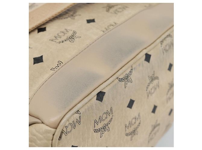 MCM Vicetos Logogram Rucksack PVC Beige Gold Auth gh2219 Golden - Ansicht 16