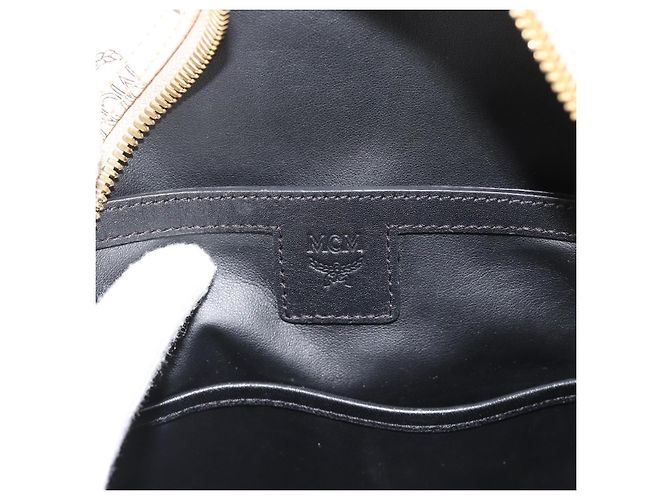 MCM Vicetos Logogram Rucksack PVC Beige Gold Auth gh2219 Golden - Ansicht 19