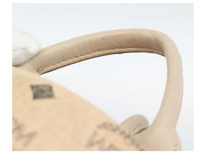 MCM Vicetos Logogram Rucksack PVC Beige Gold Auth gh2219 Golden - Ansicht 8