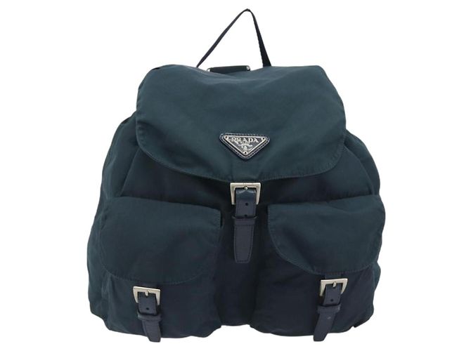 Rucksack PRADA Nylon Navy Silver Auth hk3905 Silber Marineblau - Ansicht 13