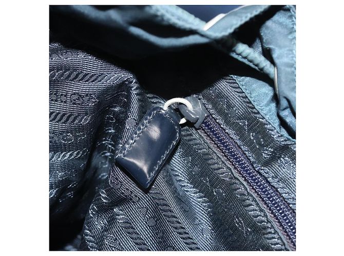 Rucksack PRADA Nylon Navy Silver Auth hk3905 Silber Marineblau - Ansicht 26
