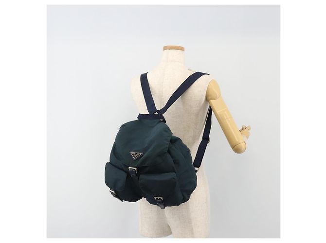 Rucksack PRADA Nylon Navy Silver Auth hk3905 Silber Marineblau - Ansicht 28