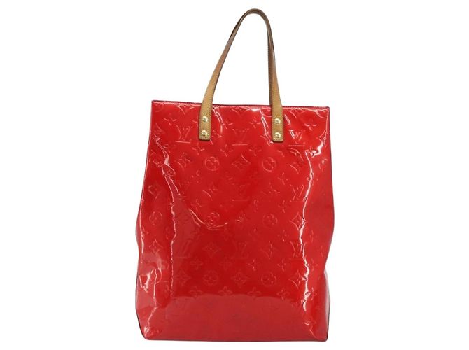 LOUIS VUITTON Monogram Vernis Reade MM Hand Bag Red Rouge M91086 LV Auth gh2202 Rosso - vista 13