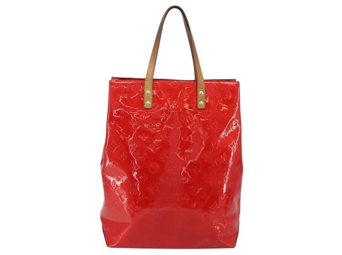 LOUIS VUITTON Monogram Vernis Reade MM Hand Bag Red Rouge M91086 LV Auth gh2202 Rosso - vista 2