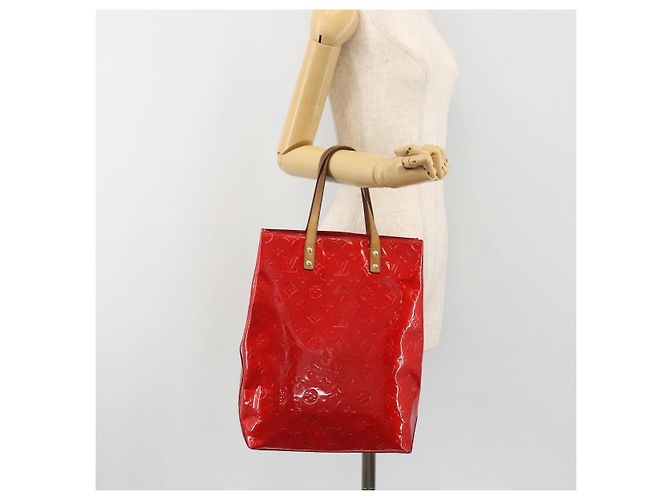 LOUIS VUITTON Monogram Vernis Reade MM Hand Bag Red Rouge M91086 LV Auth gh2202 Rosso - vista 24