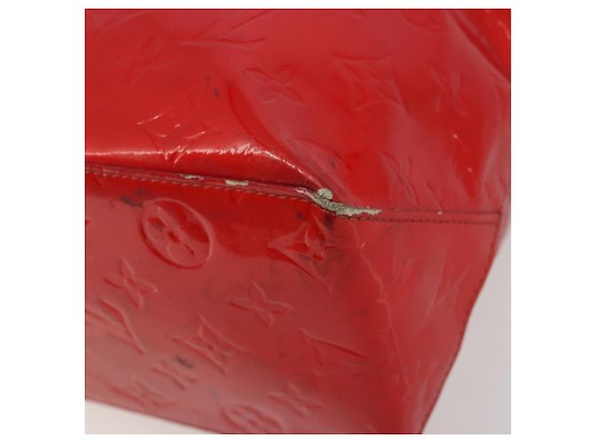 LOUIS VUITTON Monogram Vernis Reade MM Hand Bag Red Rouge M91086 LV Auth gh2202 Rosso - vista 8