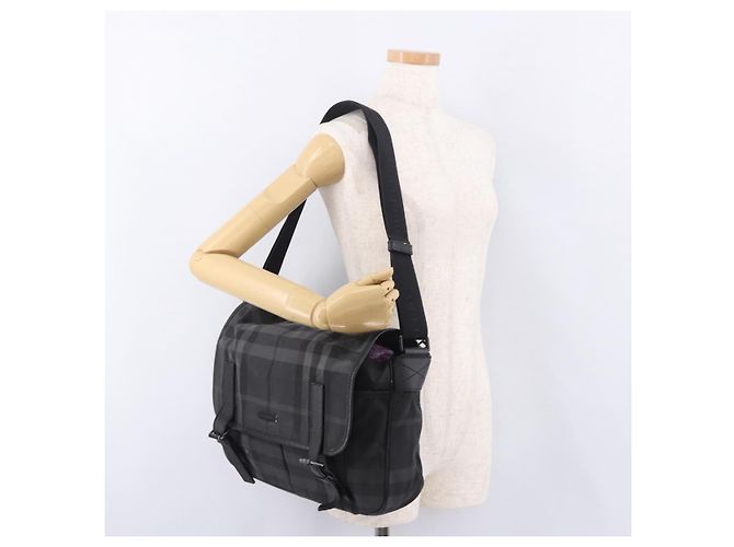 Borsa a Spalla BURBERRY Nova Check Nera Auth ka5113 Nero - vista 25
