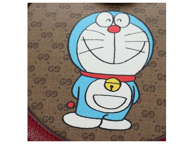 Borsa GUCCI Doraemon Micro GG Supreme in PVC e pelle Beige 625216 Auth ka5138M - vista 16