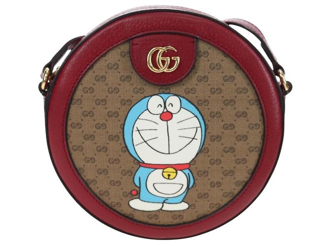 Borsa GUCCI Doraemon Micro GG Supreme in PVC e pelle Beige 625216 Auth ka5138M - vista 2