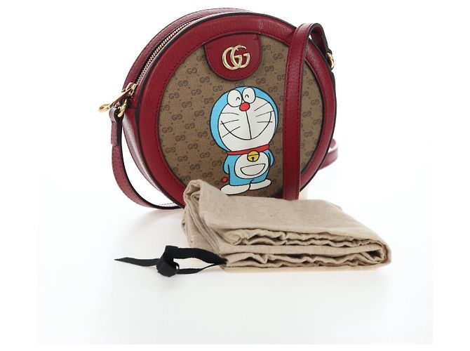 Borsa GUCCI Doraemon Micro GG Supreme in PVC e pelle Beige 625216 Auth ka5138M - vista 26