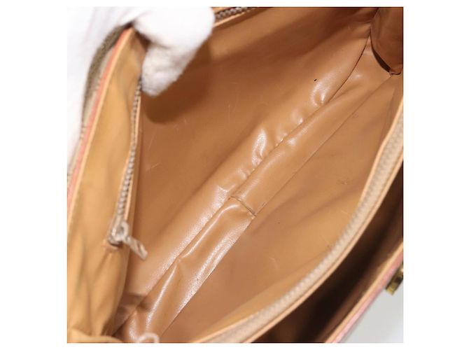 Céline Borsa CELINE Macadam Canvas PVC Beige Oro Auth 190386 D'oro - vista 10