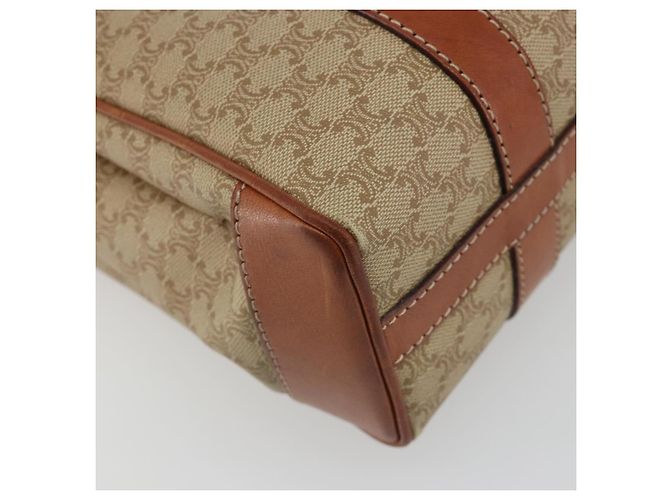 Céline Borsa CELINE Macadam Canvas PVC Beige Oro Auth 190386 D'oro - vista 14