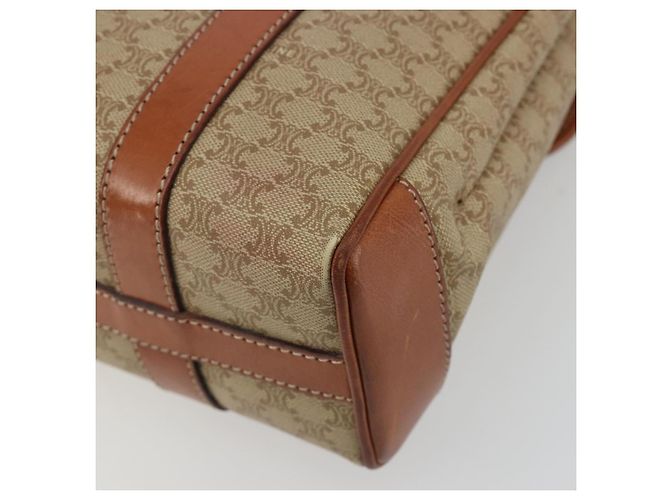 Céline Borsa CELINE Macadam Canvas PVC Beige Oro Auth 190386 D'oro - vista 15