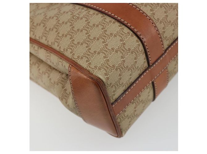 Céline Borsa CELINE Macadam Canvas PVC Beige Oro Auth 190386 D'oro - vista 16