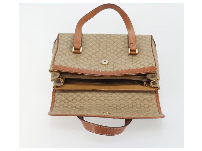 Céline Borsa CELINE Macadam Canvas PVC Beige Oro Auth 190386 D'oro - vista 18