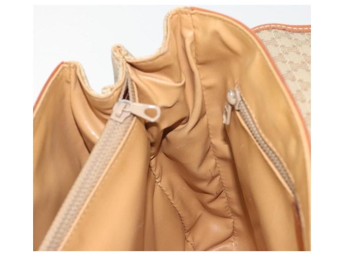Céline Borsa CELINE Macadam Canvas PVC Beige Oro Auth 190386 D'oro - vista 21