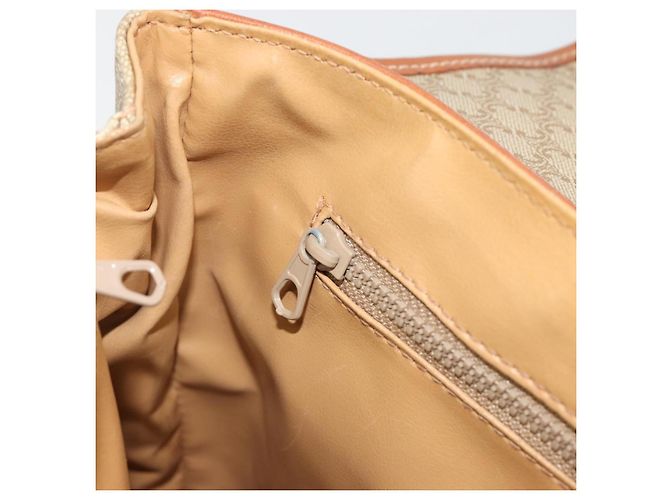 Céline Borsa CELINE Macadam Canvas PVC Beige Oro Auth 190386 D'oro - vista 22