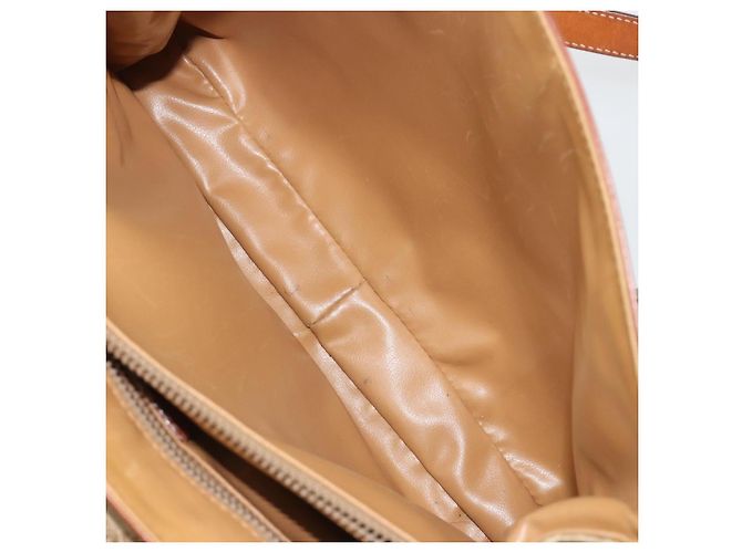 Céline Borsa CELINE Macadam Canvas PVC Beige Oro Auth 190386 D'oro - vista 24
