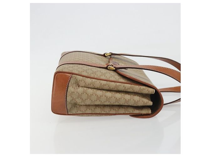 Céline Borsa CELINE Macadam Canvas PVC Beige Oro Auth 190386 D'oro - vista 3