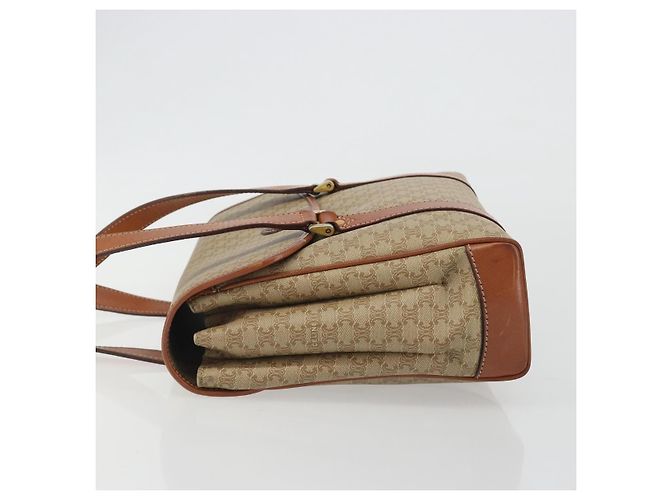 Céline Borsa CELINE Macadam Canvas PVC Beige Oro Auth 190386 D'oro - vista 4
