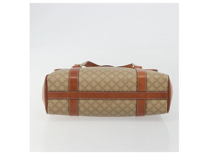 Céline Borsa CELINE Macadam Canvas PVC Beige Oro Auth 190386 D'oro - vista 5