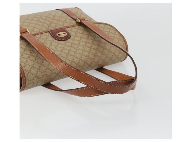 Céline Borsa CELINE Macadam Canvas PVC Beige Oro Auth 190386 D'oro - vista 7