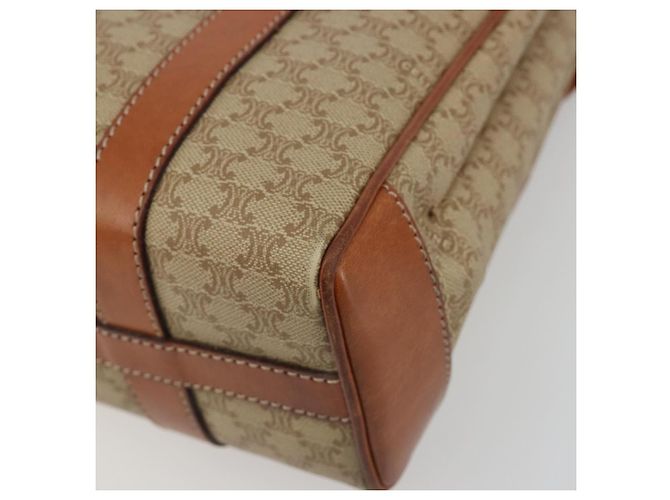Céline Borsa CELINE Macadam Canvas PVC Beige Oro Auth 190386 D'oro - vista 9