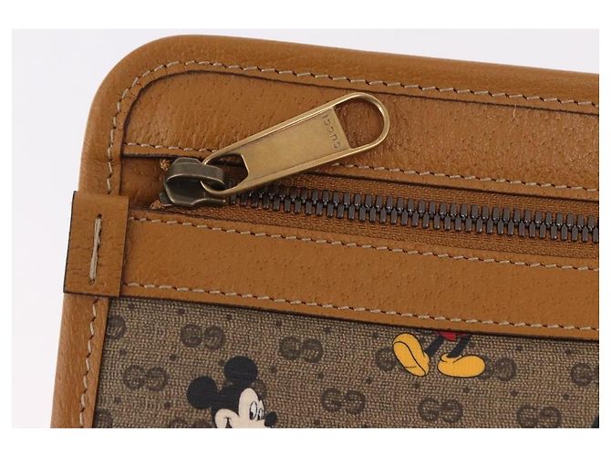 Borsa GUCCI Disney Collaboration Micro GG Supreme PVC Beige 602552 Auth ep15084M D'oro - vista 13