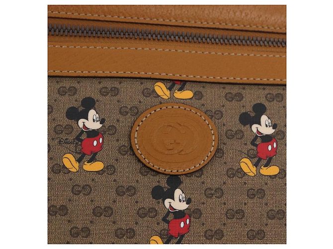 Borsa GUCCI Disney Collaboration Micro GG Supreme PVC Beige 602552 Auth ep15084M D'oro - vista 14