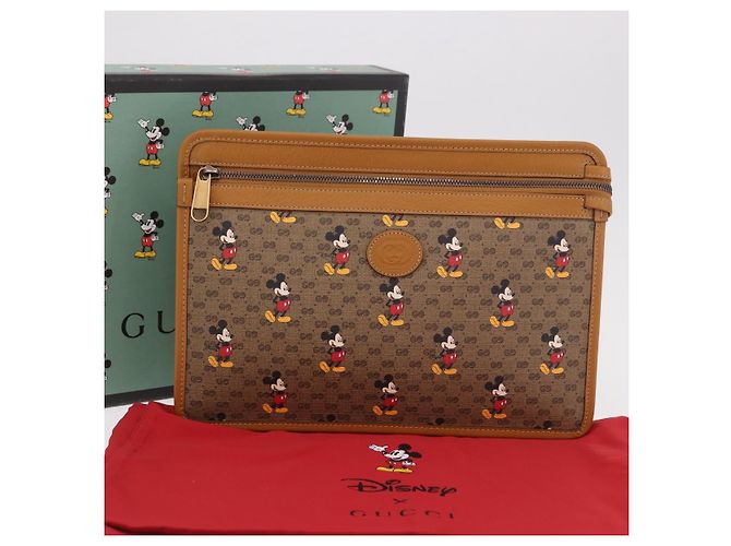 Borsa GUCCI Disney Collaboration Micro GG Supreme PVC Beige 602552 Auth ep15084M D'oro - vista 22