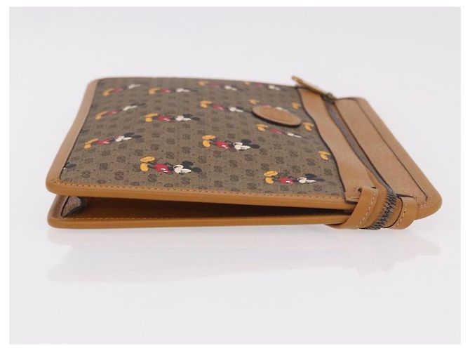 Borsa GUCCI Disney Collaboration Micro GG Supreme PVC Beige 602552 Auth ep15084M D'oro - vista 4
