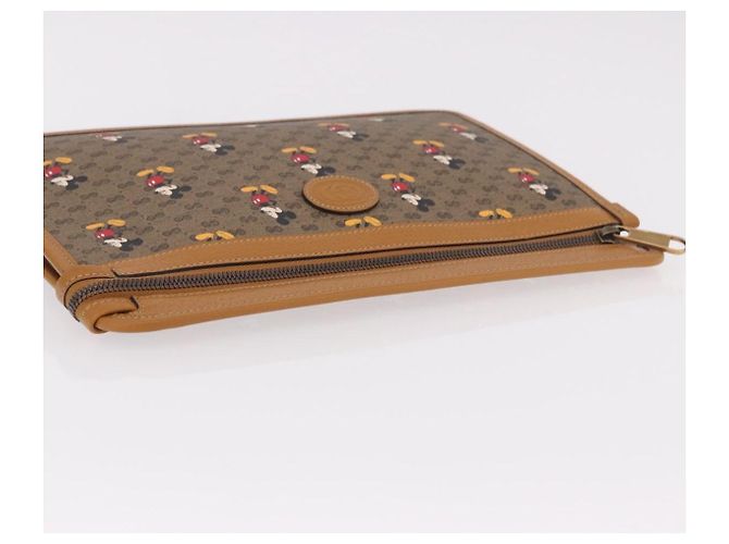 Borsa GUCCI Disney Collaboration Micro GG Supreme PVC Beige 602552 Auth ep15084M D'oro - vista 6