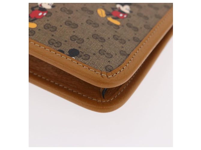 Borsa GUCCI Disney Collaboration Micro GG Supreme PVC Beige 602552 Auth ep15084M D'oro - vista 9