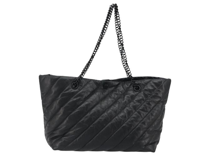 BALENCIAGA Crash Shoulder Bag Leather Black 777856 Auth mr2710V Nero - vista 2