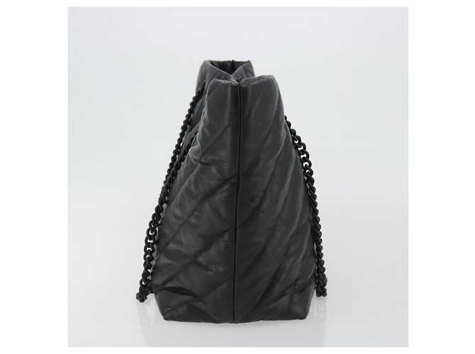 BALENCIAGA Crash Shoulder Bag Leather Black 777856 Auth mr2710V Nero - vista 3