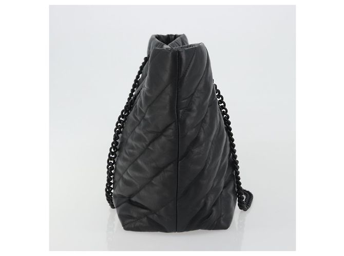 BALENCIAGA Crash Shoulder Bag Leather Black 777856 Auth mr2710V Nero - vista 4