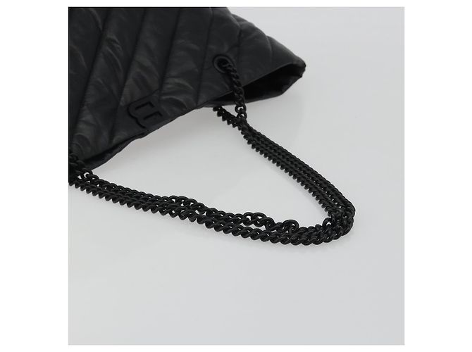 BALENCIAGA Crash Shoulder Bag Leather Black 777856 Auth mr2710V Nero - vista 7