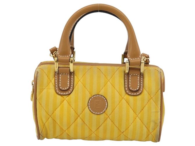 FENDI Handtasche Canvas 2way Gelbgold Authentisch 190664A Golden - Ansicht 13
