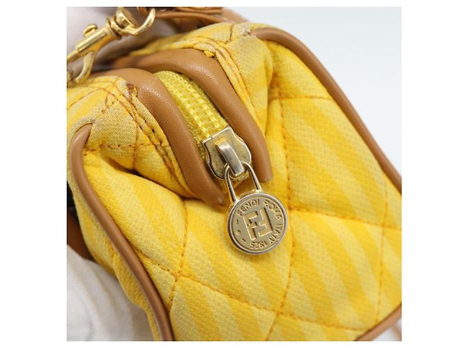 FENDI Handtasche Canvas 2way Gelbgold Authentisch 190664A Golden - Ansicht 18