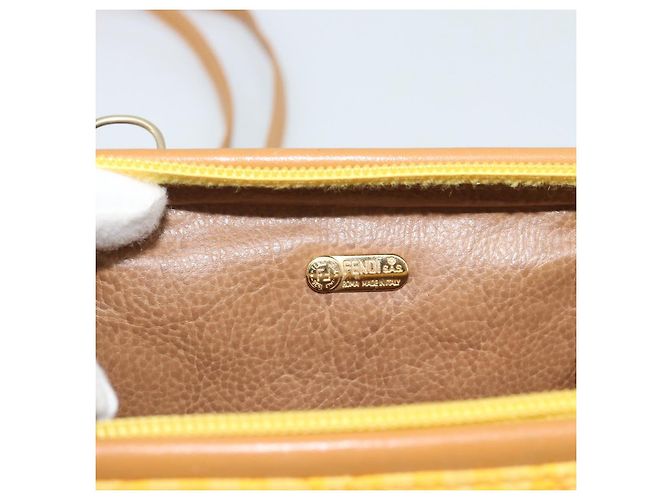 FENDI Handtasche Canvas 2way Gelbgold Authentisch 190664A Golden - Ansicht 19