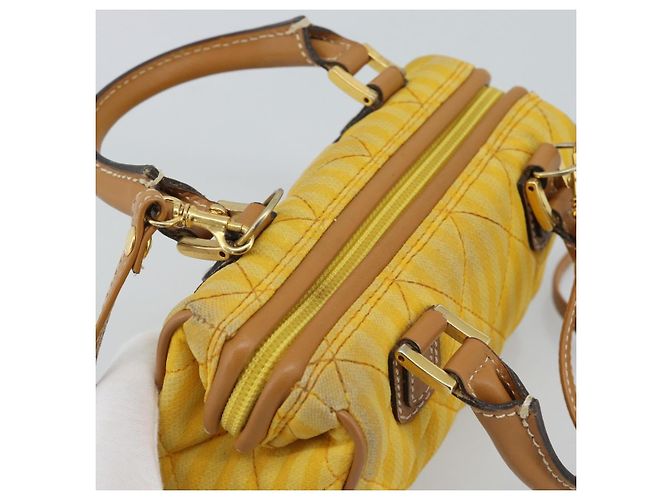 FENDI Handtasche Canvas 2way Gelbgold Authentisch 190664A Golden - Ansicht 6