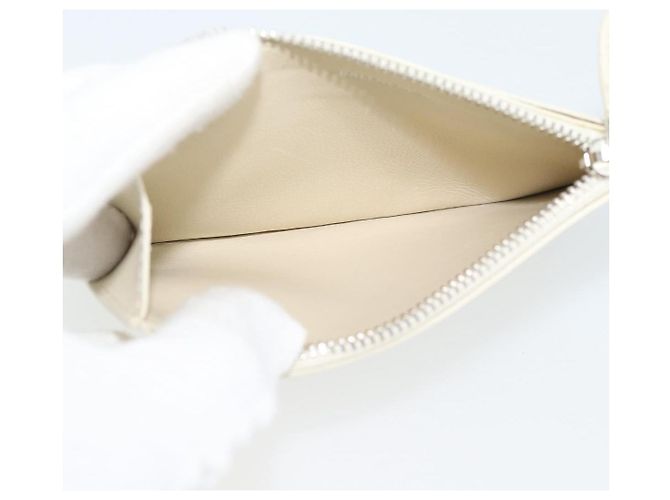 BALENCIAGA Fragment Case Leather Ivory Silver 810902 Auth 191382V Prata Cru - vista 10