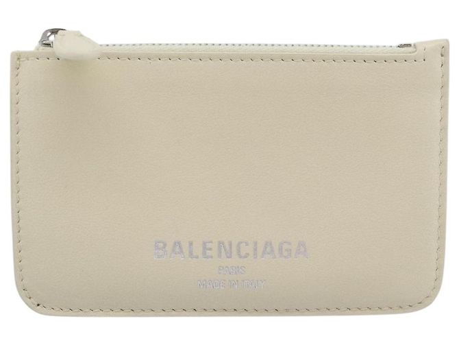 BALENCIAGA Fragment Case Leather Ivory Silver 810902 Auth 191382V Prata Cru - vista 13